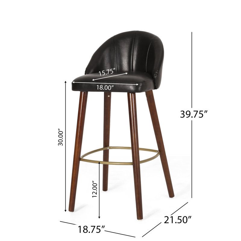 Collinston Upholstered Counter Stool, Black