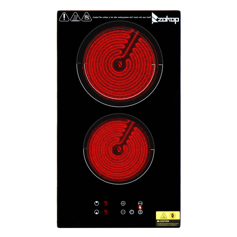 Plaque de cuisson électrique noire à 2 brûleurs Winado