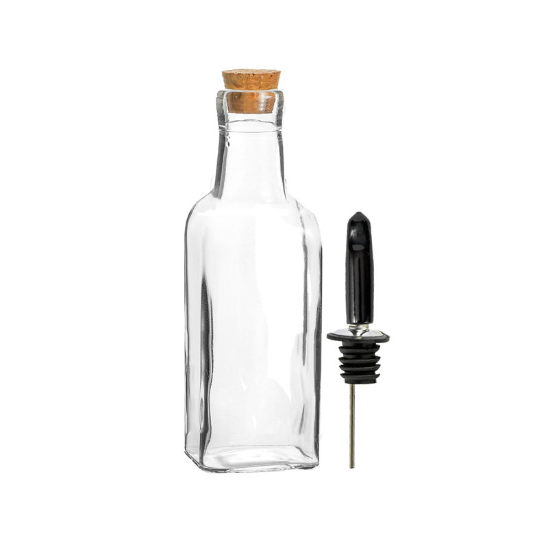 Glass Oil & Vinegar Cruet Set, 27 cm H x 4.5 cm W x 4.5 cm D