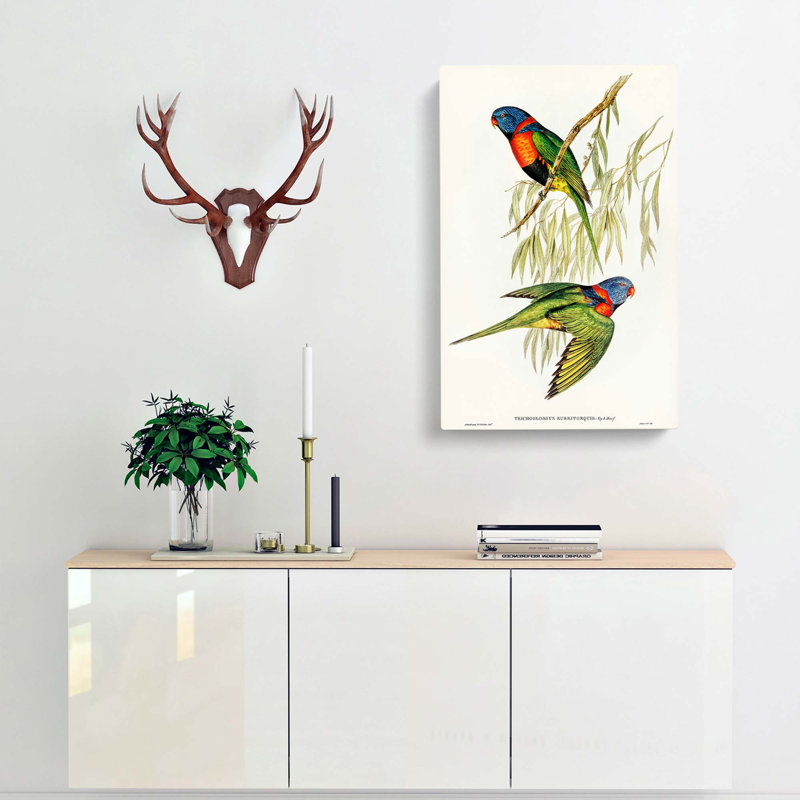 Lorikeets by Elizabeth Gould - Wrapped Canvas Print, 76cm H x 50cm W x 3cm D