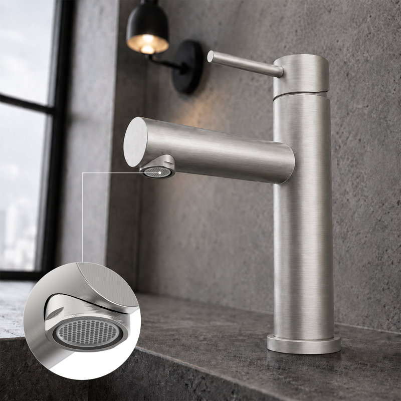 Single Hole Single Handle Bathroom Faucet, Brushed Nickel