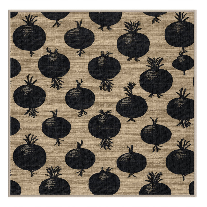  Tapis noir lavable avec légumes radis, Carré 3 pi