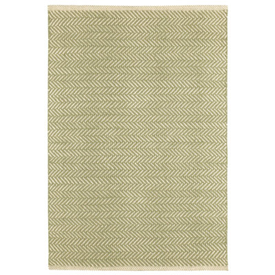 Herringbone Flatweave Cotton Area Rug in Slate Gray