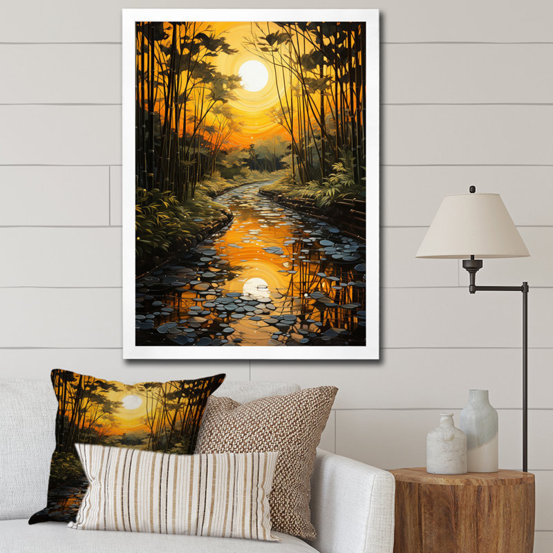 «Ladimer Asian Art Bamboo Whisper IV», reproduction sur toile, Cadre photo blanc, H 40 po x l 30 po x P 1,5 po
