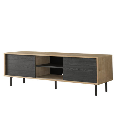 Lana Tv Stand With Sliding Doors With Adjustable Shelf