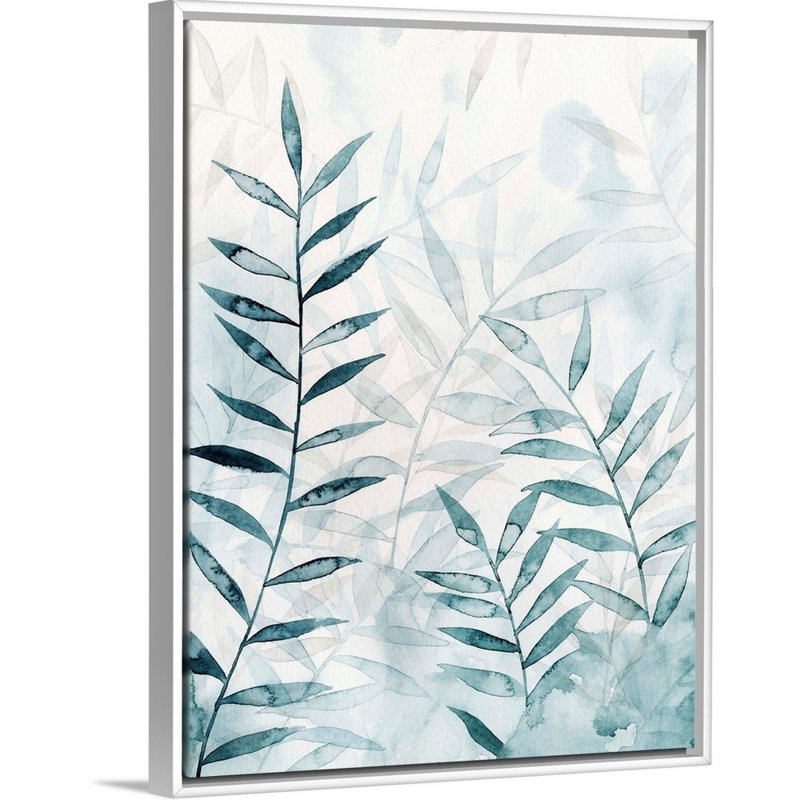 «Bamboo Whisper I», art mural sur toile, Toile avec cadre blanc, H 32 po x l 24 po x P 1,75 po