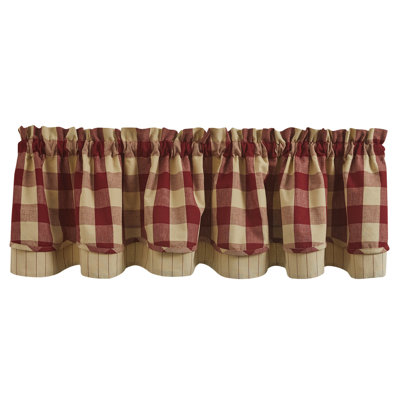 Arzhin Cotton Checkered Tailored Window Valance