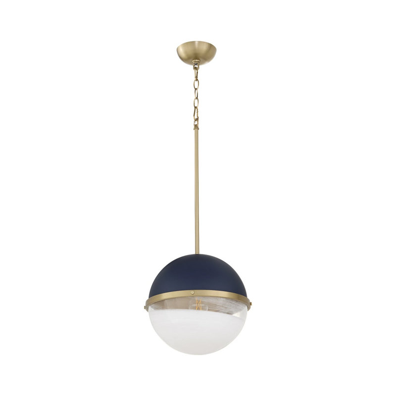 Rafiul 1 - Light Pendant, Blue/Aged Brass, 97" H x 12.75" W