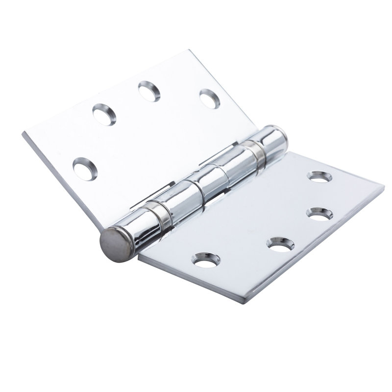4.5 in. x 4.5 in. Full Mortise Squared Ball Bearing Hinge with Non-Removable Pin - Pack of 3, Brushed Chrome