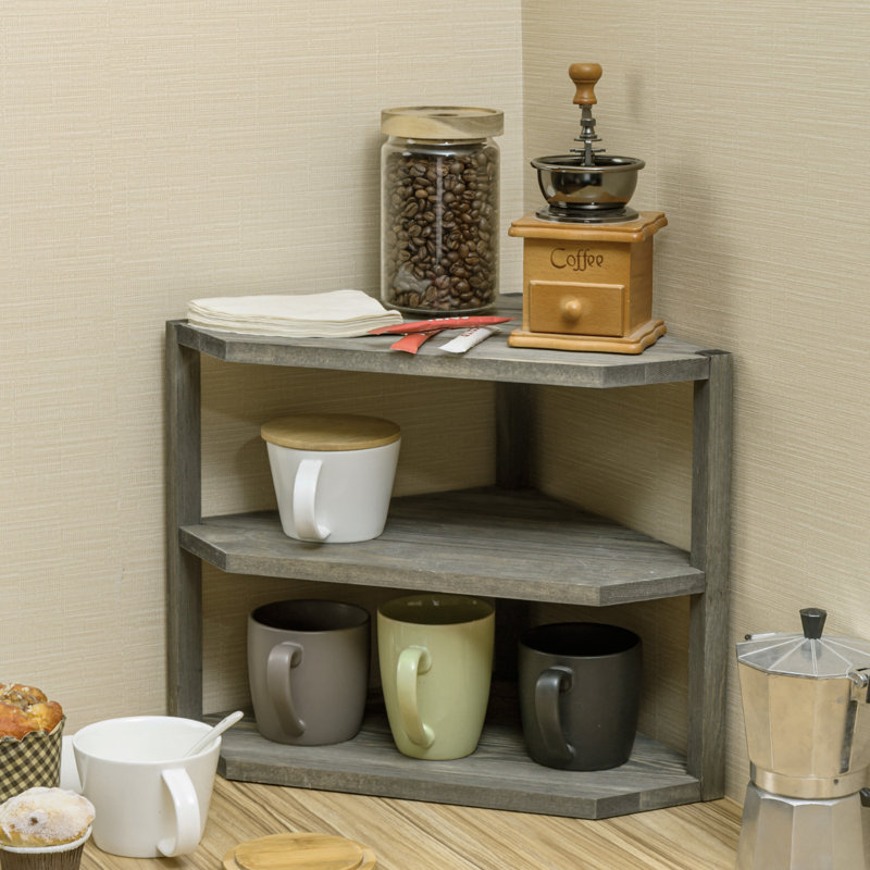 Solid + Manufactured Wood Cabinet Shelving Rack