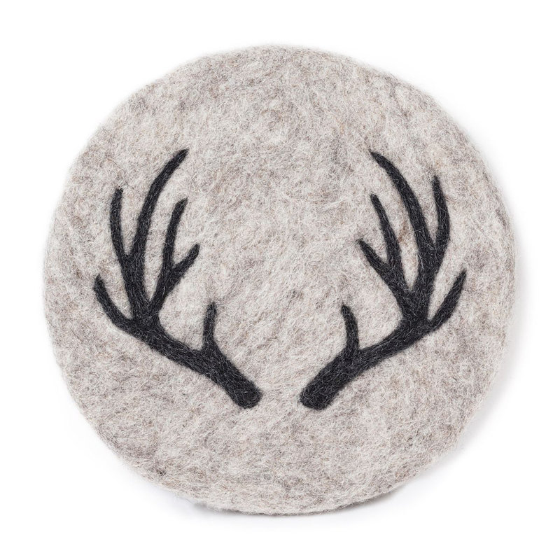 Trivet en corne de cerf, Gris / noir