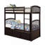 Lit simple superposé avec échelle, barrière de sécurité, lit gigogne simple à 3 tiroirs pour chambre d'adolescent, chambre d'amis-497646982