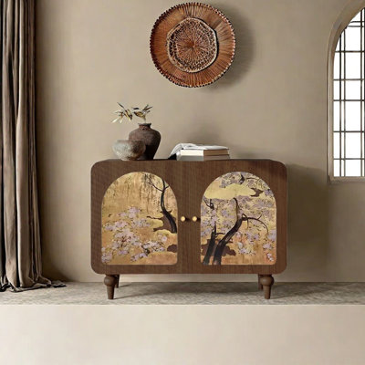 French style art solid wood accent cabinet.