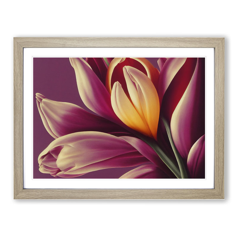 Beaming Flowers - Framed Print, Oak, 46cm H x 64cm W x 2cm D