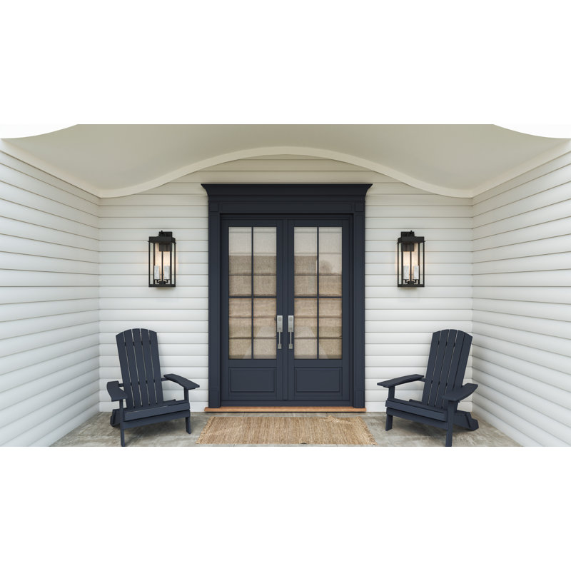 Carmen Matte Black Outdoor Wall Lantern, 2 Lights, 22" H x 9.5" W x 7.5" D