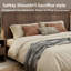 Tête de lit en bois grand format, tête de lit grand en bois de 64,4 po de largeur seulement, têtes de lit de style campagne moderne, panneau cannelé mural, têtes de lit à oreilles Boho, noyer-890259701