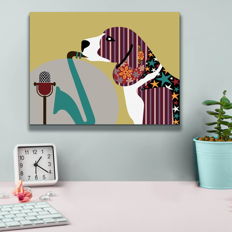 «Beagle Dog II» par Lanre Adefioyue, H 12 po x l 16 po x P 0,75 po