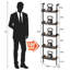 5-Tier Freestanding Wine Racks: 50 Bottles Wine Rack Shelf Wall Mounted With Fences, Wines Bottle Holder Display Shelf, Liquor Storage For Kitchen, Dining Room, Bar, Wood, 17.28''L X 7.95''W X 68.5''H
