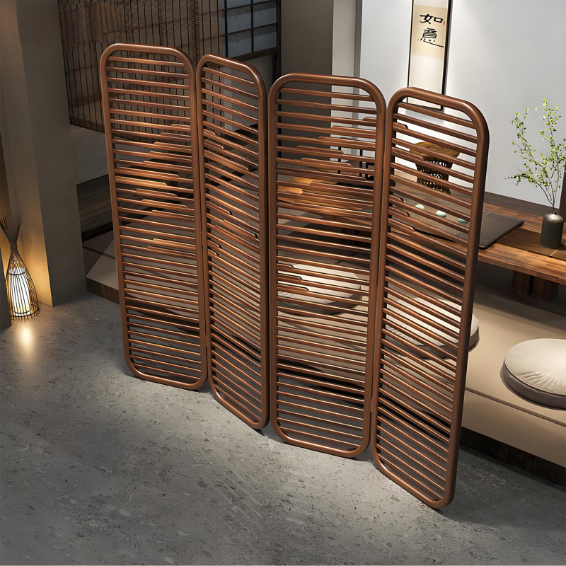 Paravent en bois de noyer, H 74,8 po x l 78,74 po x P 1,57 po