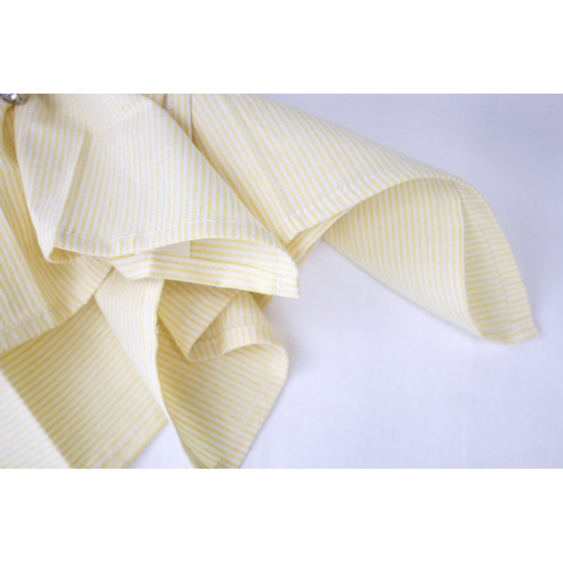 Ensemble de 4 serviettes de table en coton à rayures Hairline, Jaune