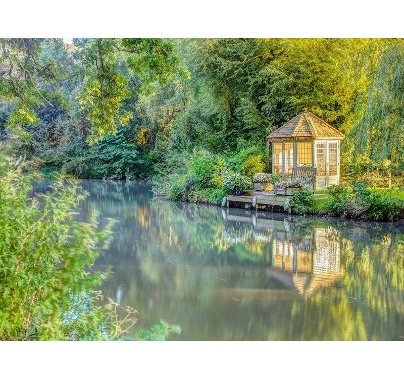 Alcott Hill® Frank, art sur toile tendue par la galerie Assaf: Gazebo par Basingstoke canal, H 28 po x l 36 po