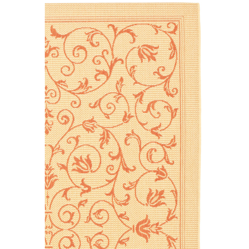 Tapis intérieur / extérieur ivoire Arneshia, Carré 6 pi 7 po