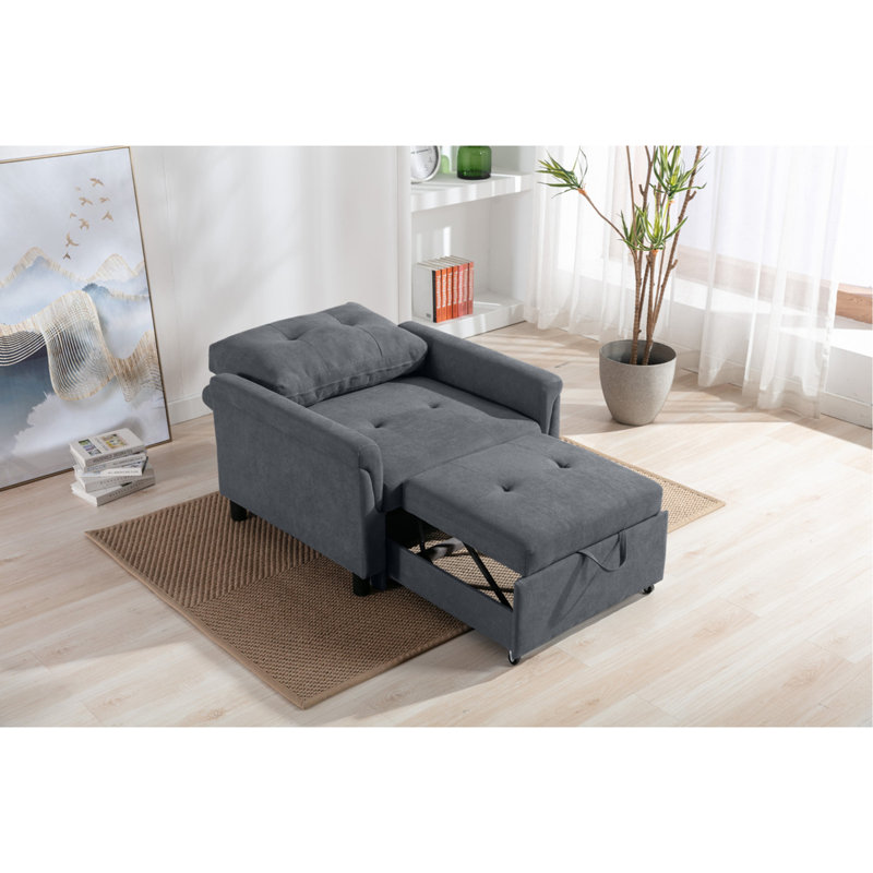 Fauteuil convertible 35 po, Gris foncé