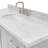 Magnolia 55" Single Bathroom Vanity in Grey, with 1.5 Italian Carrara Marble Top, Oval Sink-1133702062-1082820512