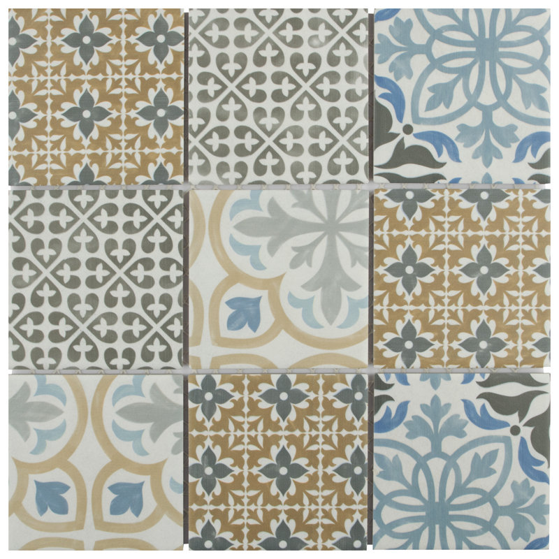 Porto 11-3/4 in. x 11-3/4 in. Porcelain Mosaic Floor and Wall Tile