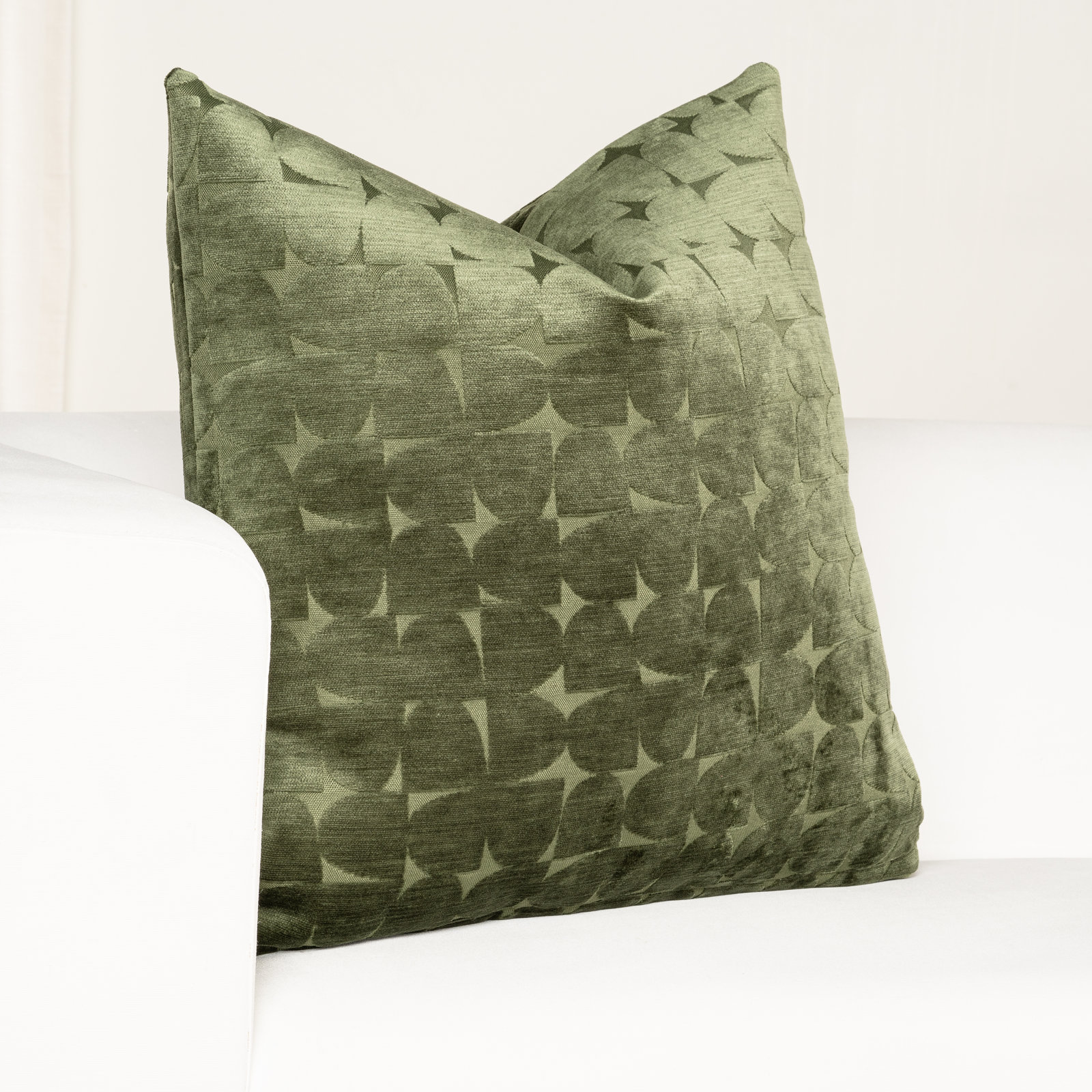 Gumdrop Throw Pillow, Feather, Green, Square 20"