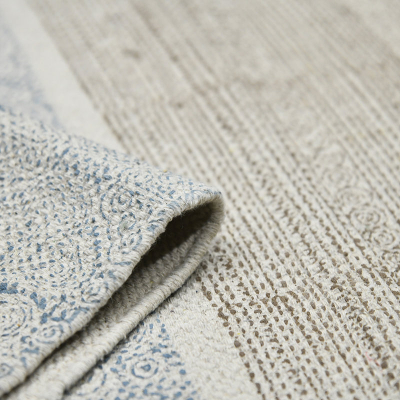 Handmade Blue Geometric Cotton Rectangular Area Rug 2' x 3'