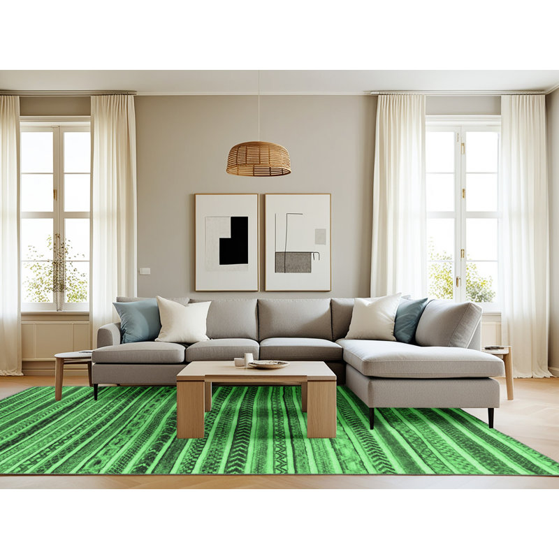 Kentarkius Washable Geometric Indoor Rug, Rectangle 8' x 10'