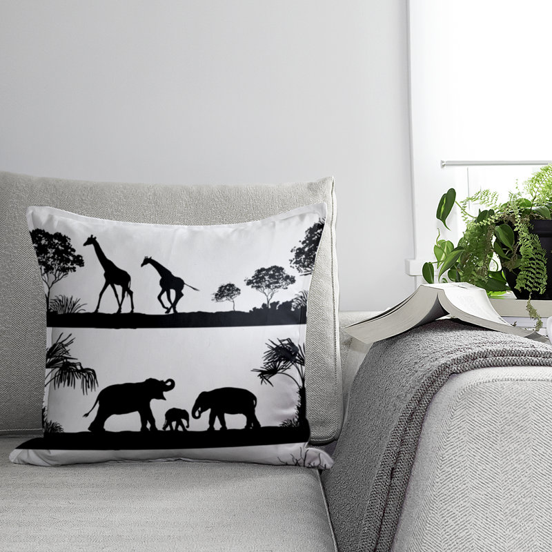  Housse de coussin en coton Safari, 24 po x 24 po, Blanc
