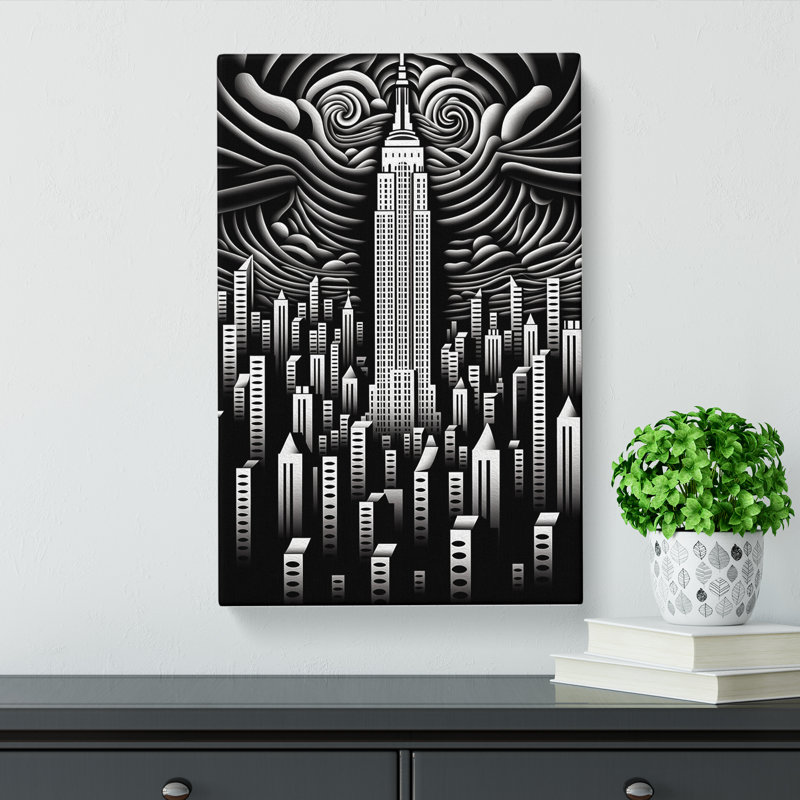 Empire State Building Op - Wrapped Canvas Print, 60cm H x 40cm W x 3cm D