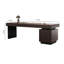 Light Luxury Modern Brown Home Office Desk with Spacious Drawers and Storage Cabinet-784851609