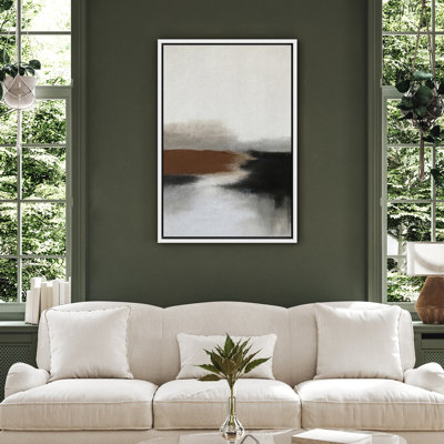 Art mural encadré, impression abstraite paysage neutre pour le décor du salon