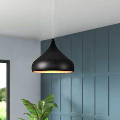 Villacorta 1-Light Dimmable Metal Teardrop Pendant 