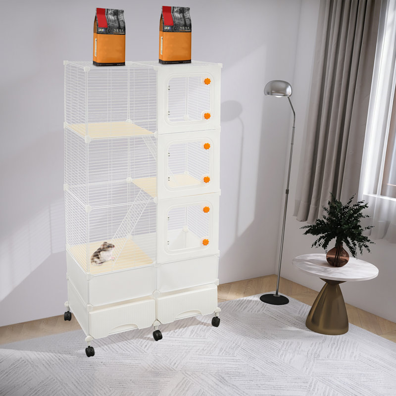 Cage à 4 niveaux pour grande capacité, Blanc