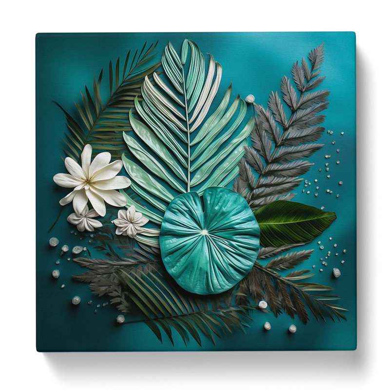 Palm Leaf - Wrapped Canvas, 50cm H x 50cm W x 3cm D