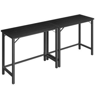 63" Counter Height Pub Table, Connectable Bar Table with Sturdy Metal Frame, Multifunctional Console Table for Dining Room