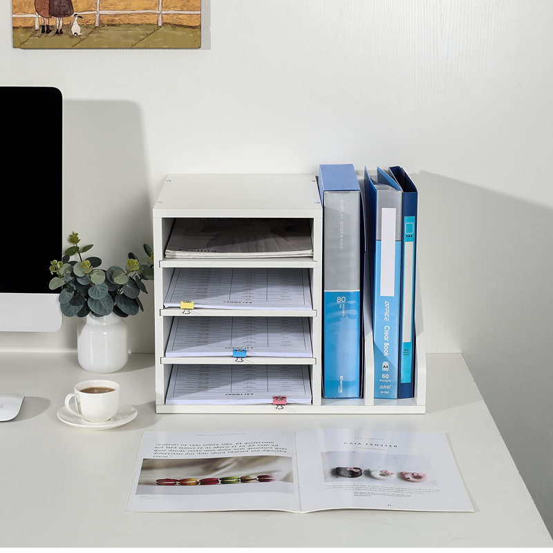 Munha Manufactured Wood Magazine Holder, White