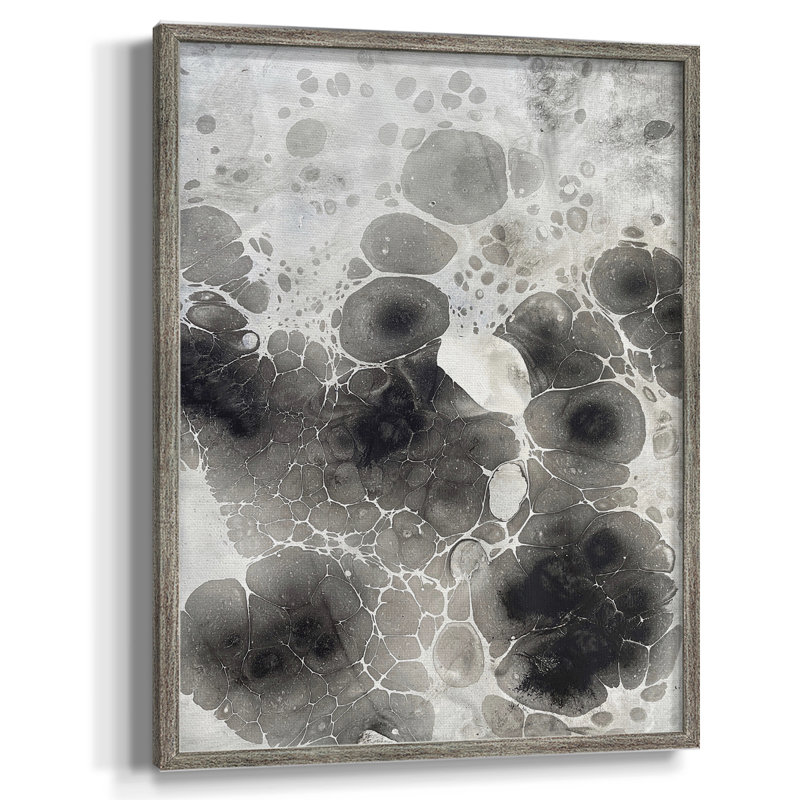 Marbling X Framed Print - Solid Wood, 11" H x 9" W