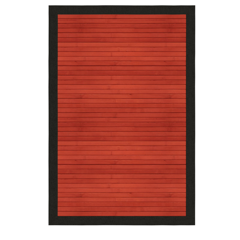 Tapis en bambou brûlé Locher, Rectangle 2 pi x 3 pi, Acajou