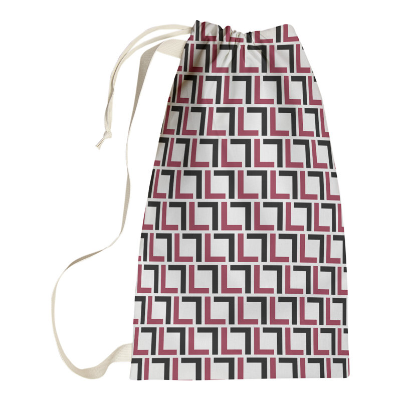 Arizona Fabric Laundry Bag with Handles, Small (29" H x 18" W), Yellow/Red/White