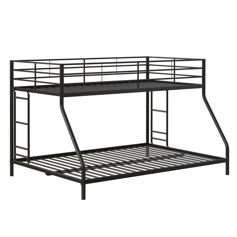 Jefferson Low-Profile Twin Over Full Bunk Bed, Black