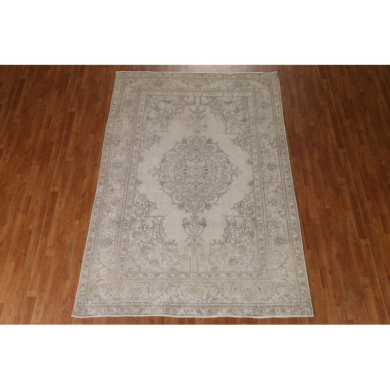 Tapis persan Tabriz patiné à la main 6 x 9
