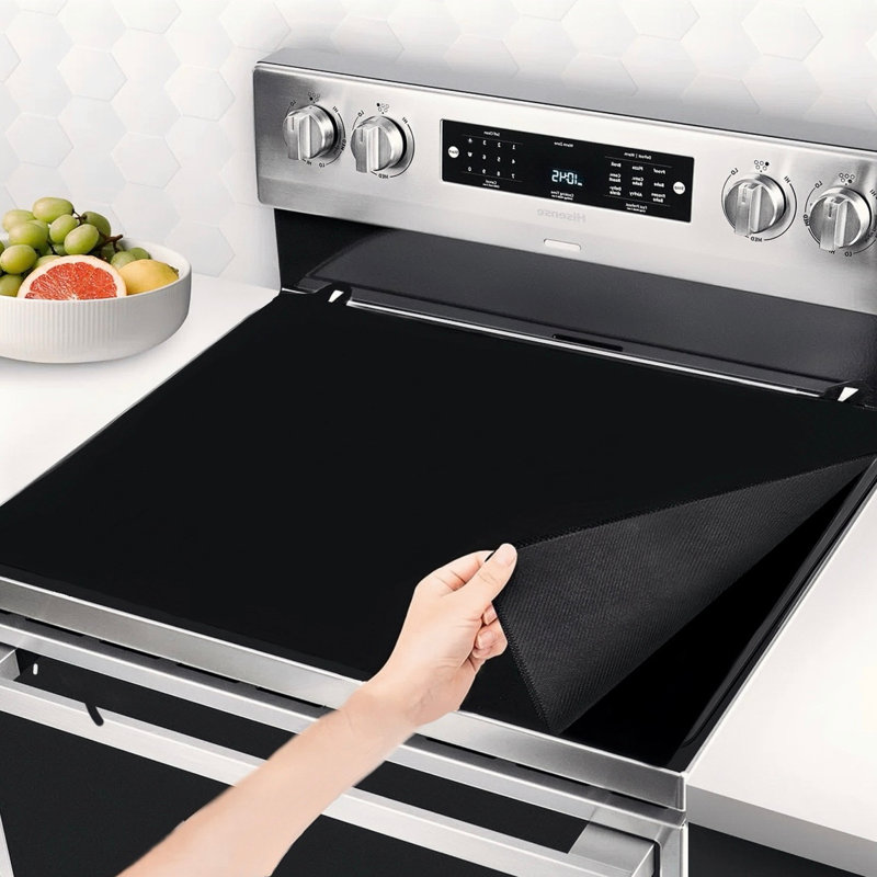 Couvercle de cuisinière pour cuisinière électrique, tapis de cuisinière en caoutchouc pour cuisinière en verre, protecteur de surface de cuisson en verre, résistant à la chaleur, va au lave-vaisselle