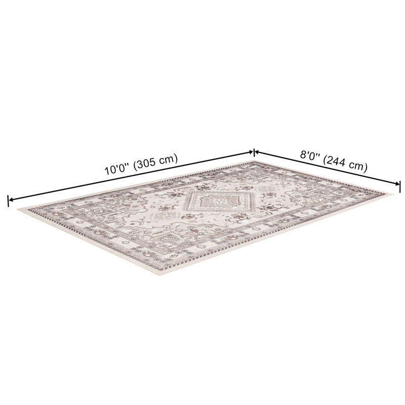Tapis traditionnel beige et gris Orianna, 8'0" x 10'0"