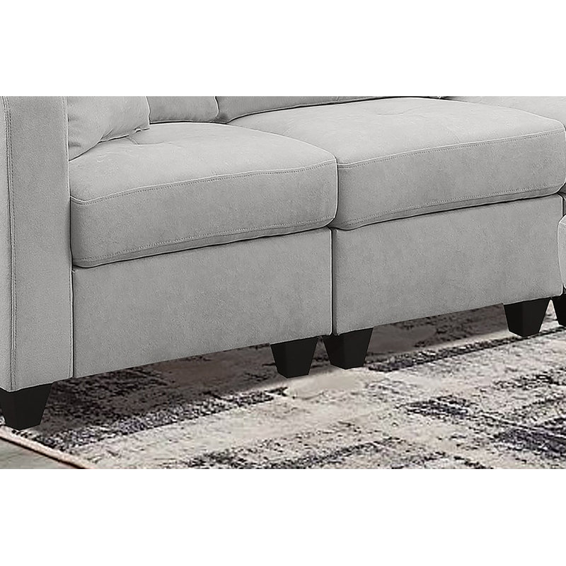 Canapé modulaire, LIGHTGREY, Light Grey Velvet