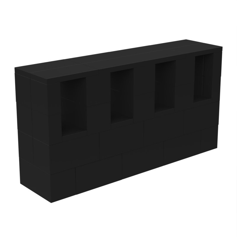 Unfinished TV Stand for TVs up to 70", Black, 25'' H x 48'' W x 12'' D